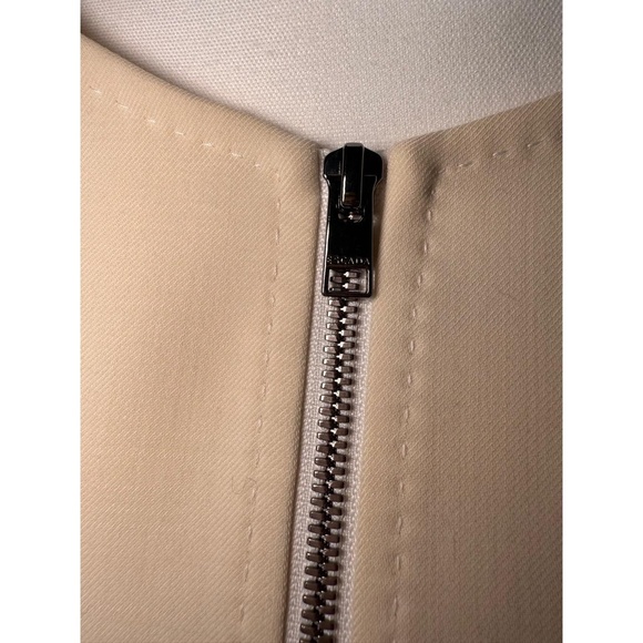 ESCADA Womens Blazer Size 42 Cream Peplum Collarless Full-Zip Front - Picture 5 of 9